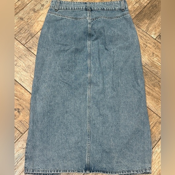 Veveret Slit Mid Rise Waist Midi Denim Jean Skirt Vintage Cargo Pocket medium - Picture 6 of 6